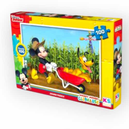 אוהבי דיסני הבאנו לכם פאזל מיקי מאוס עם 100 חלקים מבית חברת KS, משחק הרכבה מאתגר ומהנה אשר יוצר תמונה מהממת של מיקי ופלוטו בחווה.
