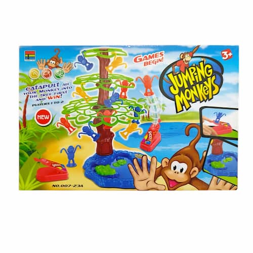 הכירו את משחק קופים קופצים חוויה תחרותית מהנה ומאתגרת לחברים ומשפחה, שגרו את הקופים והקפיצו אותם על העץ הראשון שתלה את כולם ניצח את המשחק.