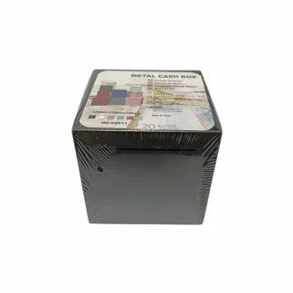 קופת חיסכון שלא נפתחת ממתכת בצורת קוביה 12 ס״מ, עם חריץ אחד למטבעות ולשטרות, חוסכים בלי פיתוי עד ששוברים אותה, בצבעים שחור או כסף.